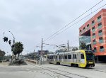 E Line train heading to East LA Station leaving Downtown Santa Monica Terminal 